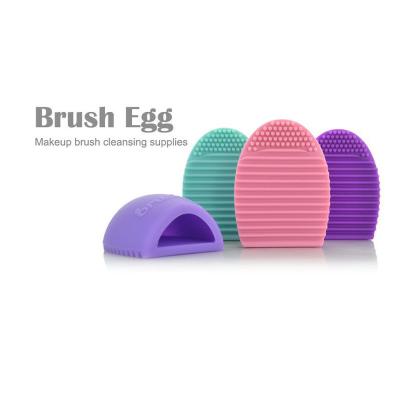 China Portable Egg Silicone Makeup Brush Eggs Food Grade Silicone Makeup Brush Cleaner Mini Makeup Brush Cleaner for sale