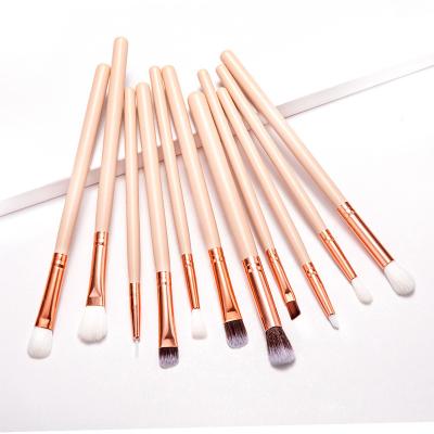 China Angular Blush Eyeshadow Makeup Brush Wholesale Private Label 12 Pieces Makeup Brush Set for sale