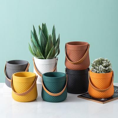 China CLASSIC Nordic Hot Selling Cement Plant Cheap Planter Pots Basket Decorative Flower Pot For Indoor for sale