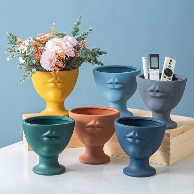 China CLASSIC Modern Indoor Face Flower Pot Medium Size Planter Pots For Plants Faces Face Potted Plant for sale