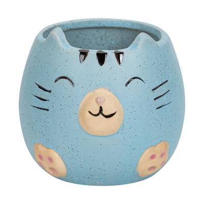 China Wholesale High Quality Artificial Plants Cute Animal Flower Pots CLASSIC Cat Ceramic Mini Pots With for sale