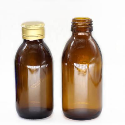 China Amber Glass Pill Bottles 50ml 100ml Bottle For Syrup Packaging for sale