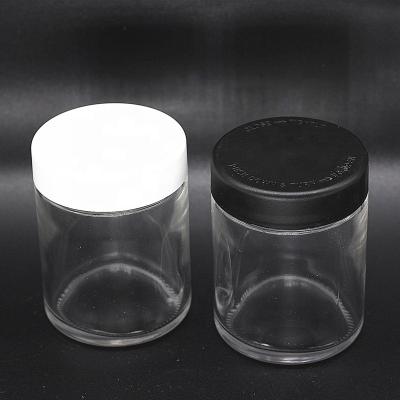 China CBD Oil Manufacturer Packing 1oz 2oz 3oz Clear Straight Sided Glass Jar With Child Resistant Cap For CBD Oil for sale