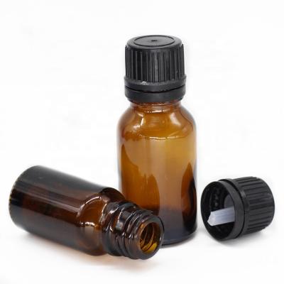 China 10ml 15ml 30ml Euro Glass Cosmetic Packaging Amber Dropper Bottle With Tamper Evident Cap for sale