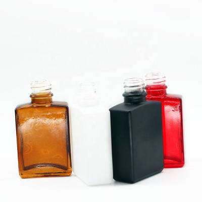 China Hot Selling Personal Care Square Rectangle Dropper Glass Bottle With Caps For Cosmetic Packaging In Stock for sale