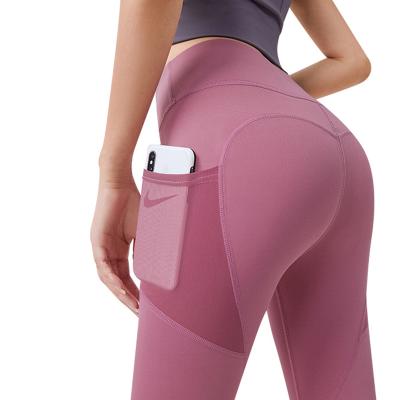 China High Quality Breathable Women Custom Yoga Pants With Pockets Sports Gaiters Workout Stretch Tights for sale