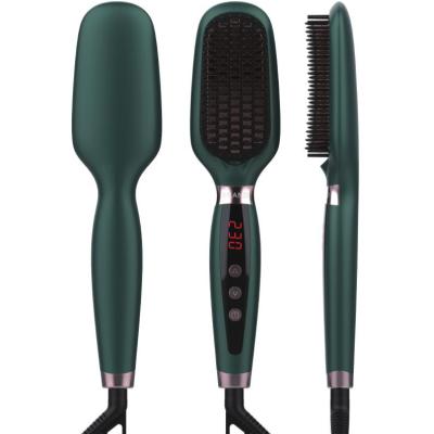 China Fashion Waterproof Women's Red Negative Ion Straightening Brush Fast Electric Hair Straightening Brush for sale