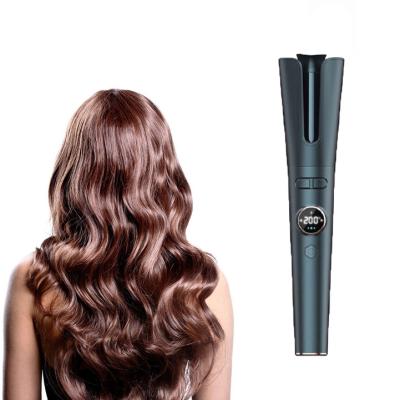 China Negative Ion Function New Cordless Portable LCD Rechargeable Ceramic Lazy Automatic Hair Curler for sale