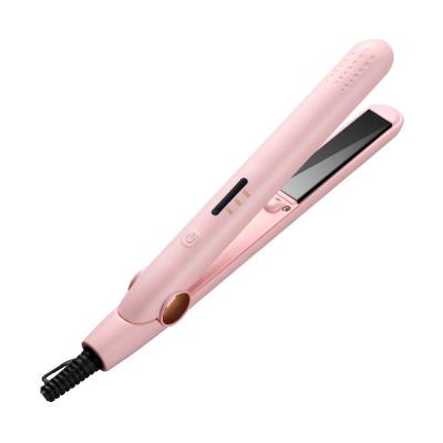 China Travel Portable Ceramic Cute Tourmaline Family Hair Straightener Powder Iron Ceramic Flat Iron Hair Straightener for sale