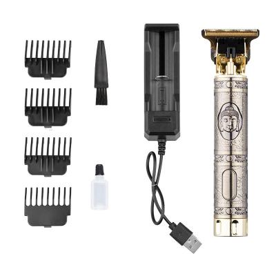 China Men's Cordless Hair Trimmers Wholesale Buddha Head Logo USB Rechargeable Cordless Hair Trimmer Professional Electric Hair Trimmer for sale