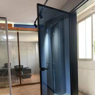 China Office Luxury Nordic Aluminum Interior Silent Partition Bathroom Sound Insulation Style Glass Doors For Home for sale