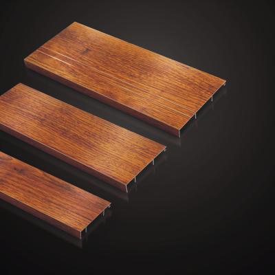 China Modern elegance hotel living room skirting floor and corners veneered aluminum skirting profiles strip panel plinth for sale