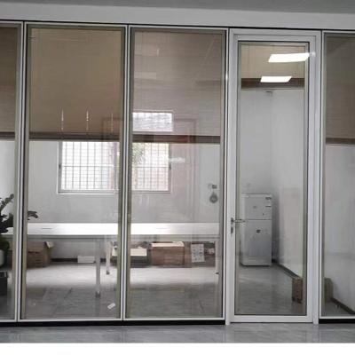 China Simple Functional Durable Aluminum Compartment Partition Push-Pull Glass Wall For Office Room Door for sale