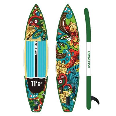 China SKATINGER China unisex factory 11' paddle 6 board surf stand board isup wholesale inflatable surfing paddle board for sale