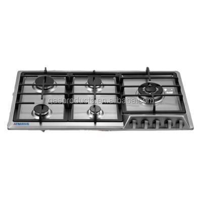 Κίνα Garage Stainless Steel Tempered Glass Gas Stove 5 Burners προς πώληση