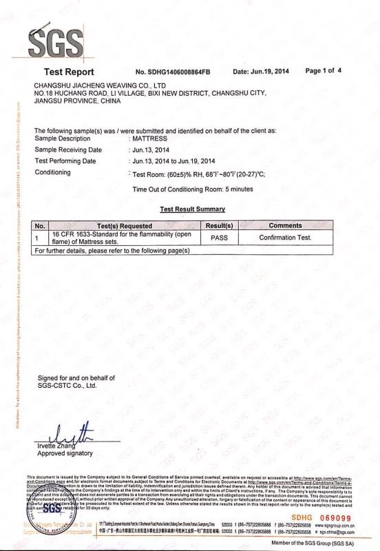 SGS - Changshu Yaoxing Fiberglass Insulation Products Co., Ltd.