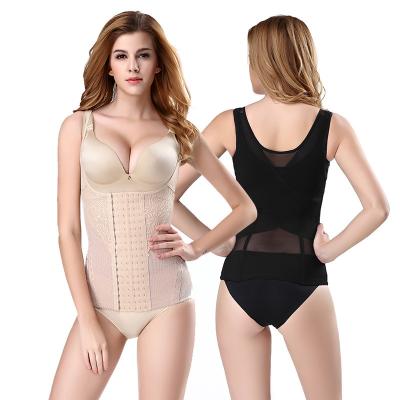 China 100% Polyester Hot Sale Body Shaper Women Slim Girls Slimming Vest Neoprene Lace Plus Size Waist Trainer Corset for sale