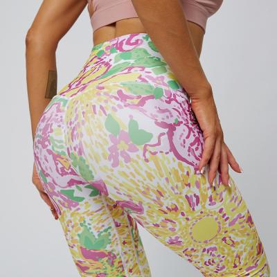 China High Waist Printing Antibacterial Women Yoga Leggings Female Fitness Sport Wear for sale