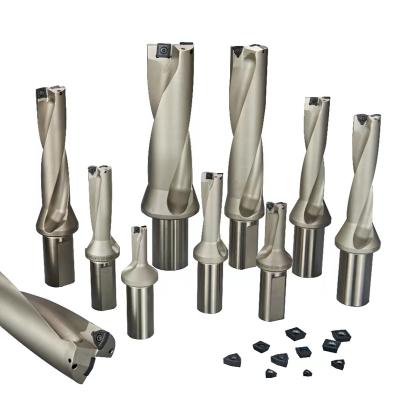 China Nonferrous metals Small Diameter U Drill 2D/3D/4D/5D U-drill CNC indexable cutter drill bits for sale