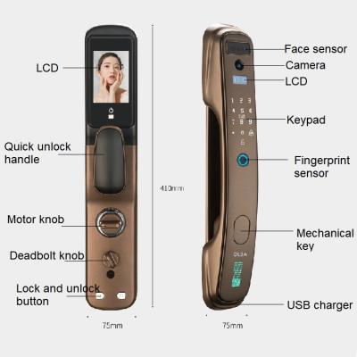 China Home/Villa/Apartment Fashion Wifi Tuya Fingerprint Door Waterproof Dead Bolt Ttlock Mortise Automatic Smart Lock for sale