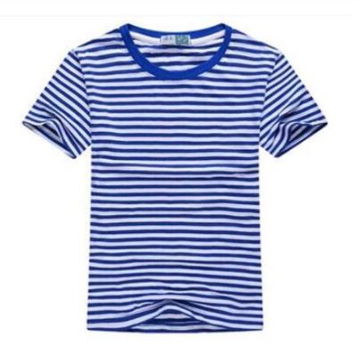 China 2021 Summer Lovers Wear New Navy Blue QUICK DRY Gear T-shirt Striped Shorts Sleeves Cotton Mens Womens Naval T-shirt Homme S-3xl for sale