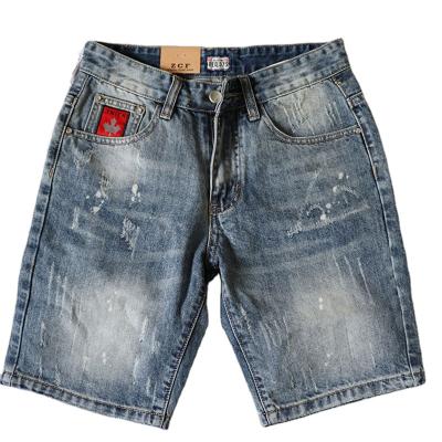 China Korean Thin Fit Cat Mustache Shorts Summer Male Guy Short Jeans Pants New 2021 Fashion Men's Breathable Denim Shorts for sale