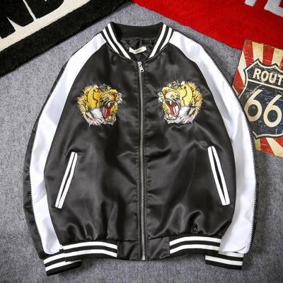 China Waterproof Students Couple Spring Autumn Coat Youth Tiger Head Satin Baseball Uniform Embroidery Men 2021 Yokosuka Fall Jacket Women for sale