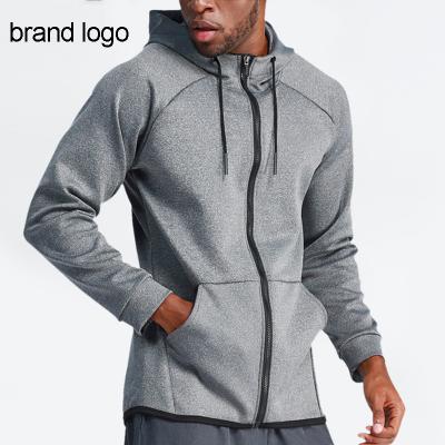 China Running Logo Coat Fitness Autumn Winter Sportswear With Hat Breathable Custom Hoodies Men Outwear Fitness Basketball Training Sports Jacket for sale