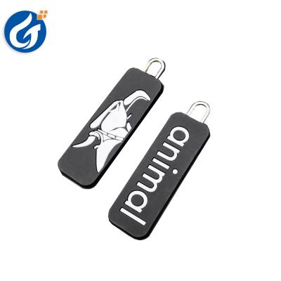 China Double Sided Plastic Silicone Pull Tail Slider PVC Slider Pull Head Lock Soft Plastic Epoxy Nickel Free Plastic Slider Drop Tag Customized for sale