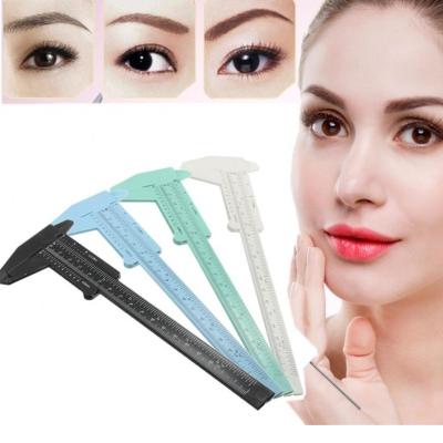 China Fashion Factory Fashion Factory OEM 150mm Eyebrow Measuring Tools Portable Plastic Vernier Caliper Eyebrow Tattoo Ruler for sale