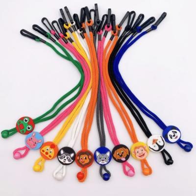 China 2023 Cute Hot Sale Customized Kids Colorful Cartoon Nylon Lanyard Polyester Glass Cord Child Facemask Neck Strap For Adult Children for sale