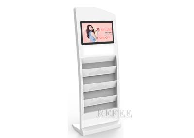 China Capacitive Android Digital Signage Totem LCD Display Magazine Holder For Hotel for sale