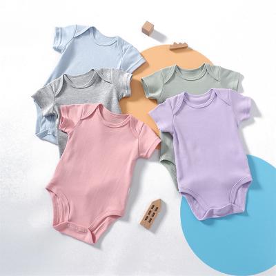 China 100% Cotton Baby Rompers 100% Cotton Baby Romper White Baby Soft Multiple Color Customized Wholesale Baby Boy Rompers for sale