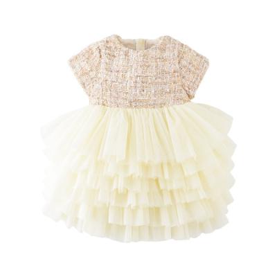 China Anti-wrinkle children's dress cute European style short-sleeved baby princess tutu skirt new dress style for sale