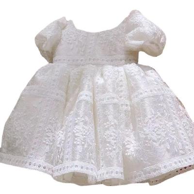 China Anti-wrinkle baby dress cotton summer dresses girls boutique ivory bridesmaid baby princess dress for sale