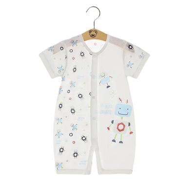 China 2022 new arrival summer baby romper breathable shorts sleeve organic bamboo fiber baby romper solid color for sale