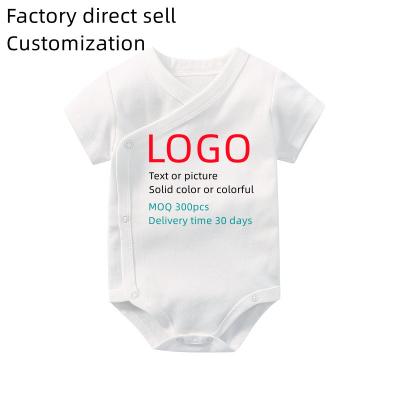 China Custom Wholesale Custom Baby Romper Infant Shorts Factory Summer 100% Cotton Short Sleeves for sale