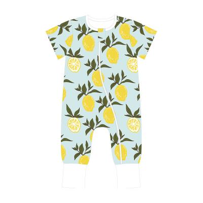 China Baby Romper Organic Cotton Thin Baby Long Sleeve Zipper Short Sleeve Spring And Summer Newborn Jumpsuit for sale