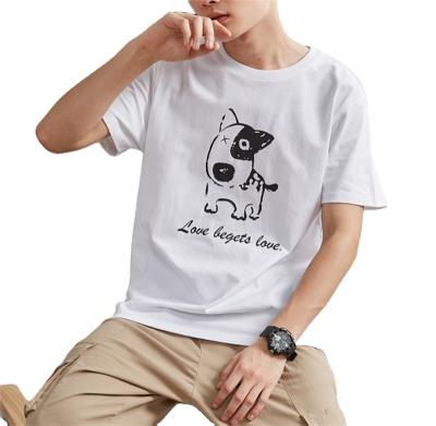 China New summer men's fashion brand T-shirt clothing loose men's short-sleeved shirt anti-shrink for sale