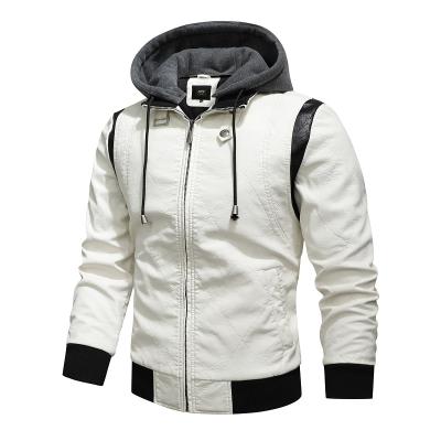 China Breathable Latest Design Fashion PU Leather Jacket With Hoodie Plus Size Leather Jacket for sale