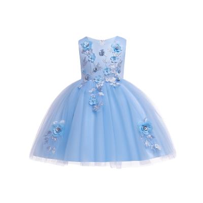 China Viable children's tail dress girl embroidery skirt swallowtail mesh skirt children dress princess dress for sale