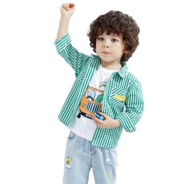 China New Style Breathable Spring Kids Boys 100% Cotton Organic Print Shirts for sale