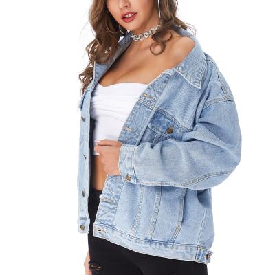 China Spring Breathable 2021 Women Fashion Long Lattice Cropped Sleeves Denim Jacket for sale