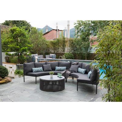 China Leisure Balcony Garden Multi-person Furniture Moon Sofa All-Weather Outdoor Extended Conversation Sofa for sale