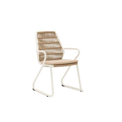 China Modern Aluminum Chair Restaurant Lightweight Rope Garden Chair Water Proof Aluminum Rope Garden Chair for sale