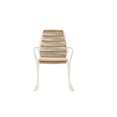 China Aluminum Outdoor French Garden Chair Bistros Chair Outdoor Water Proof Garden Leisure Yard Rope Lightweight Rope Rope Chair for sale