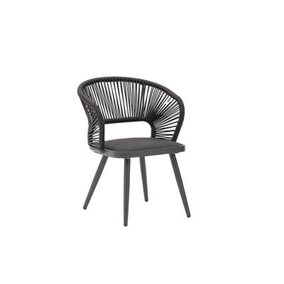 China Water Proof Rattan Wicker Chair Outdoor Modern Aluminum Outdoor Cafe Chair Armchair Rope Woven Chair for sale