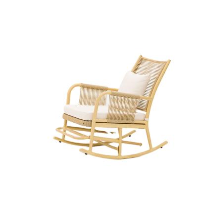 China Durable Indoor Outdoor Rattan Garden Rattan Water Proof Balcony Swing Chair Rattan Rocking Chair for sale