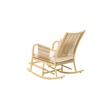 China Water Proof Garden Leisure Rattan Chair Front Porch Swing Rattan Chair Garden Rocking Chair Rattan for sale