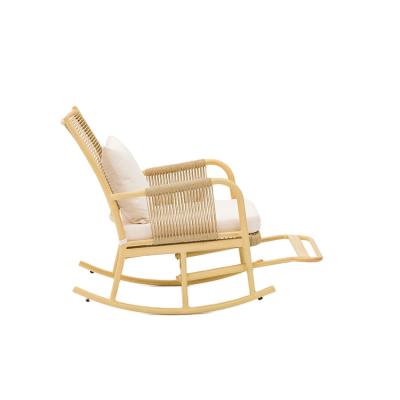 China Water Proof Indoor Outdoor Durable Lazy Rattan Woven Chair Yard Swing Chair Garden Rattan Rocking Chair for sale